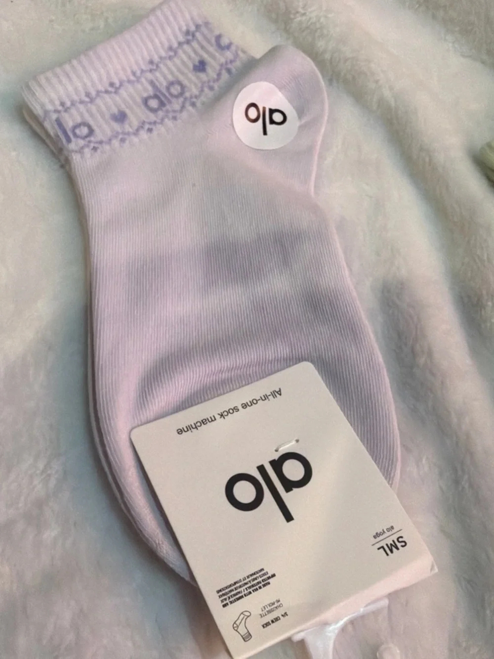 ALO Yoga women Cut Sock 3-Pack — White, Light Green, Lavender